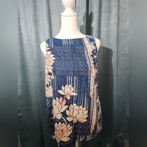 J. Jill Pure Jill Linen Floral Sleeveless Tunic Top - Size Small Petite - EUC